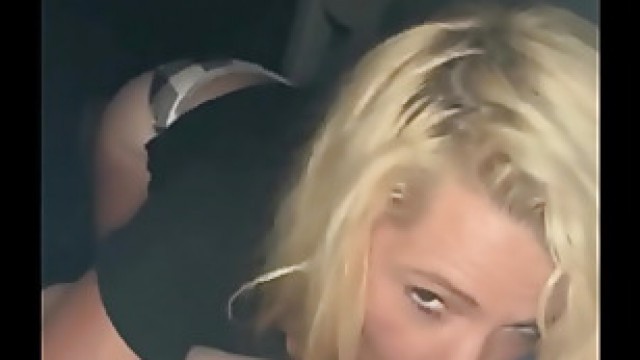 Cassie gets sucks cock late at night then she gets on her knees to let a stranger cum in her mouth