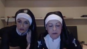 Lesbians nun horny show