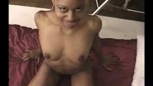 Horny black chick recorded while masturbating