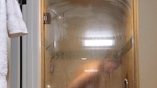 K taking a shower